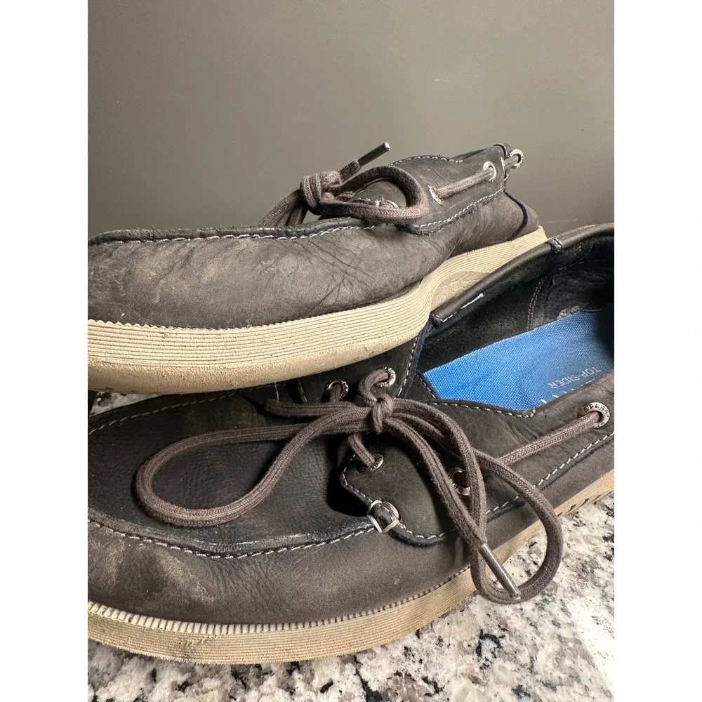 Sperry Top Sider‎ Men's Dark Gray Leather Boat Shoes Sz 11.5